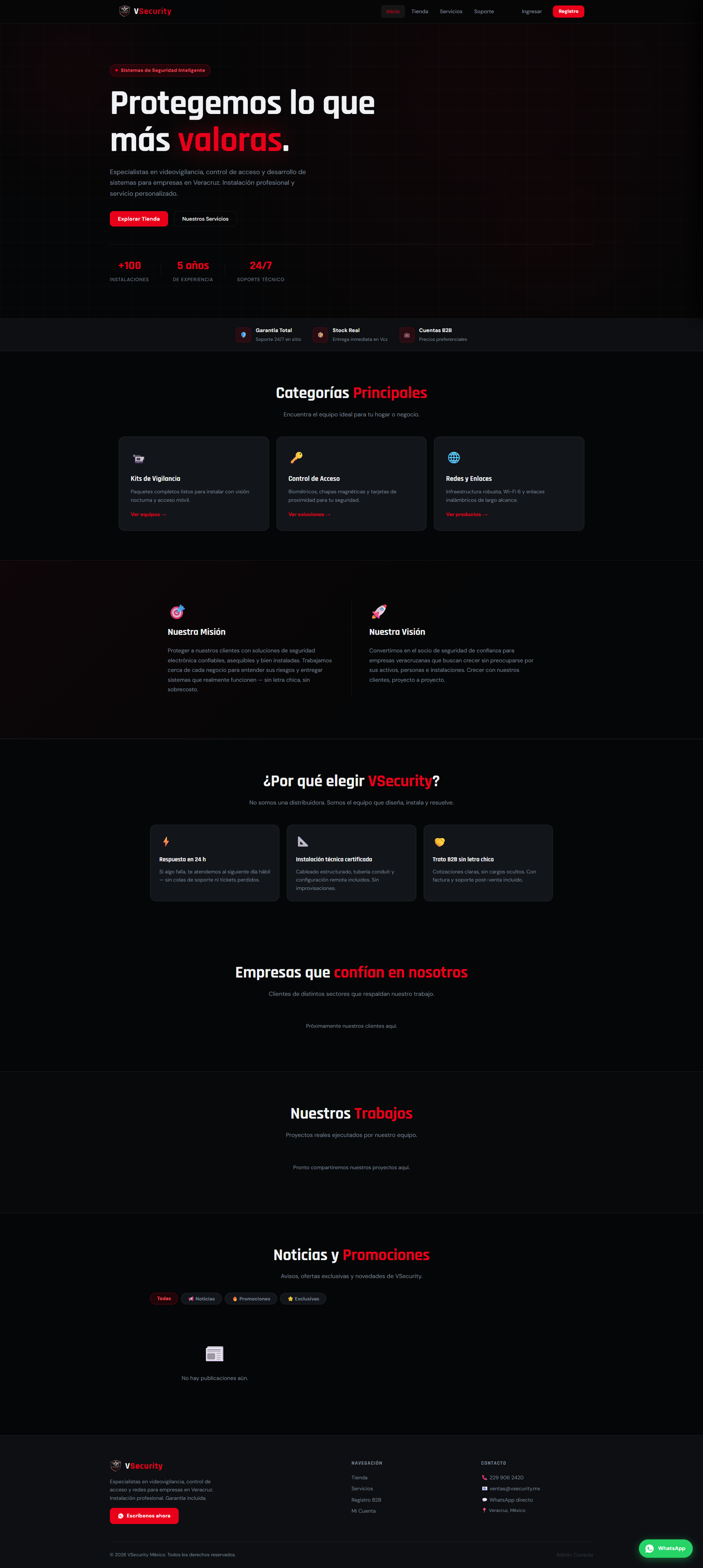 Captura del sitio de VSecurity